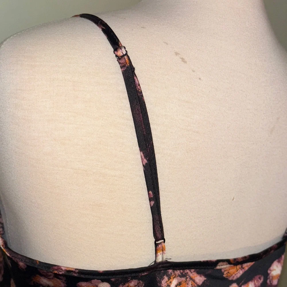 a new day Black and Pink Floral Midi Dress size small - Picture 5 of 10